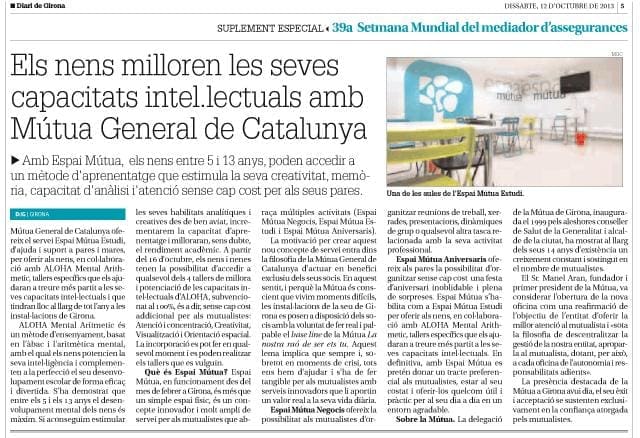 Los niños mejoran sus capacidades intelectuales con Mútua General de Catalunya