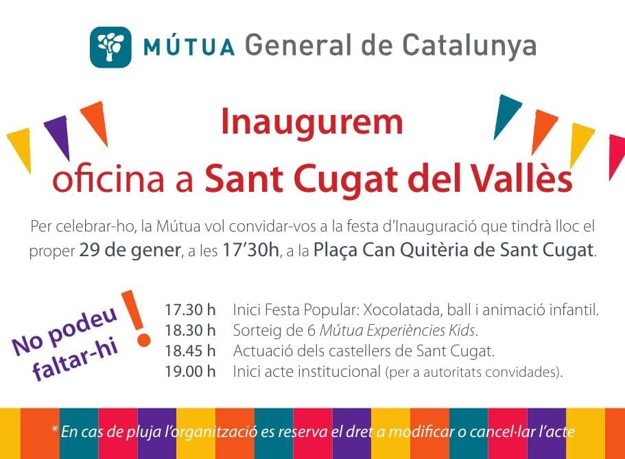 Inauguramos oficina en Sant Cugat y queremos a hacer una ¡gran fiesta!